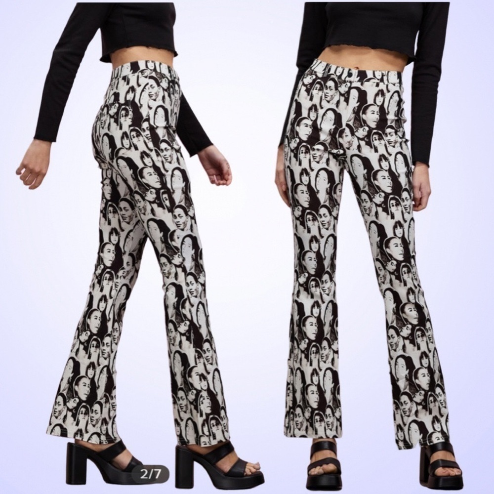 TOPSHOP high waisted Bengaline funky flared trousers